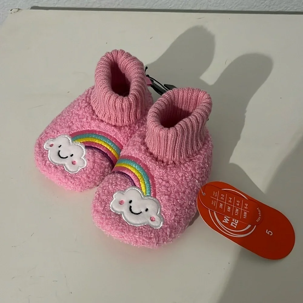 New Wonder Nation Baby Girl’s Rainbow Slippers Size 5